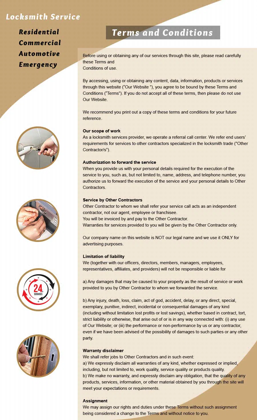 Dayton Advantage Locksmith, Dayton, OH 937-675-4014 - Terms-and-Condition